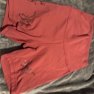 Kill Crew Women's Red Bike Shorts with Graphic Design